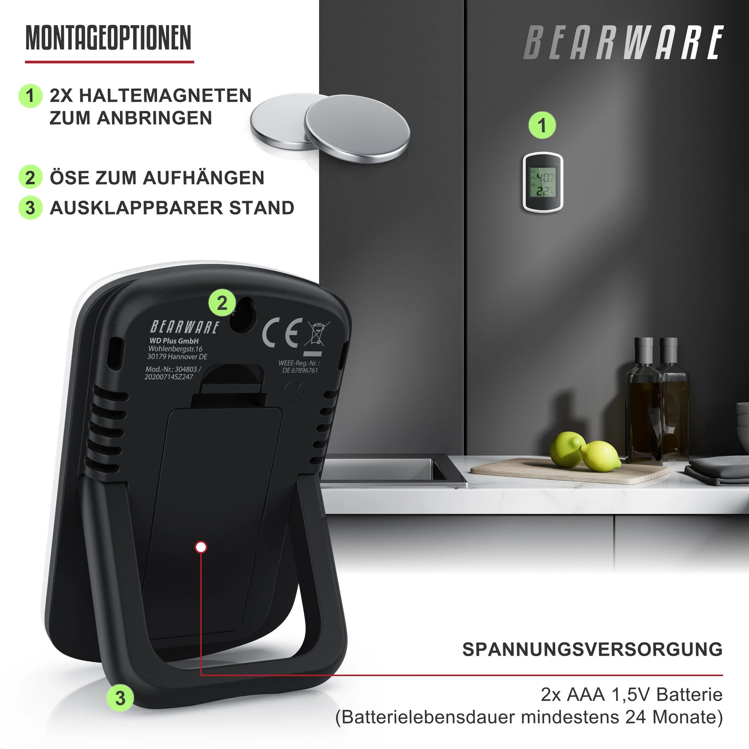 Innenwetterstation – Digitales Thermo-Hygrometer mit Komfortanzeige